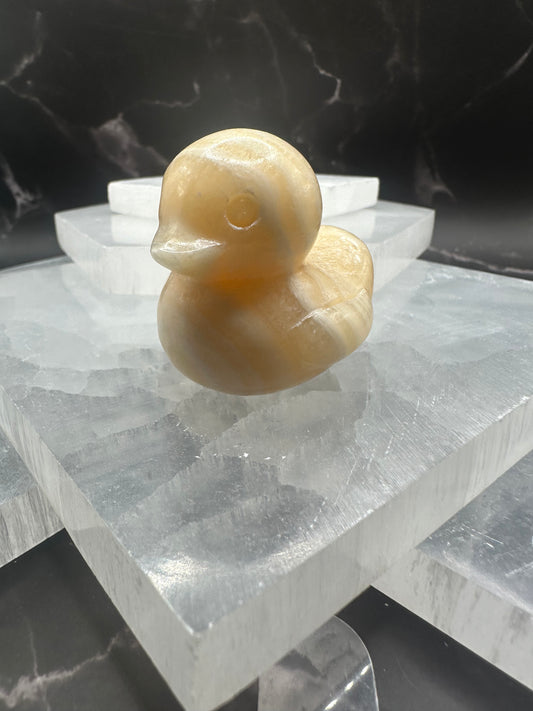 Figurine, Ducks, Yellow Calcite, Medium