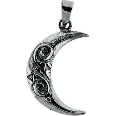Pendant Celtic Moon Sterling Silver 1"