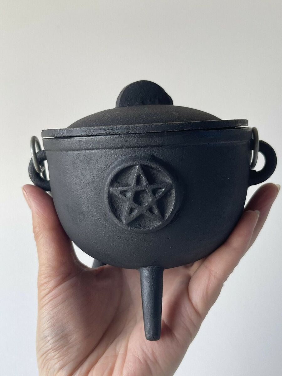 Cauldron, Pentacle, Cast Iron, 4.5"