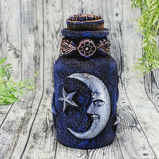 Spell Jar, Blue, Moon and Stars