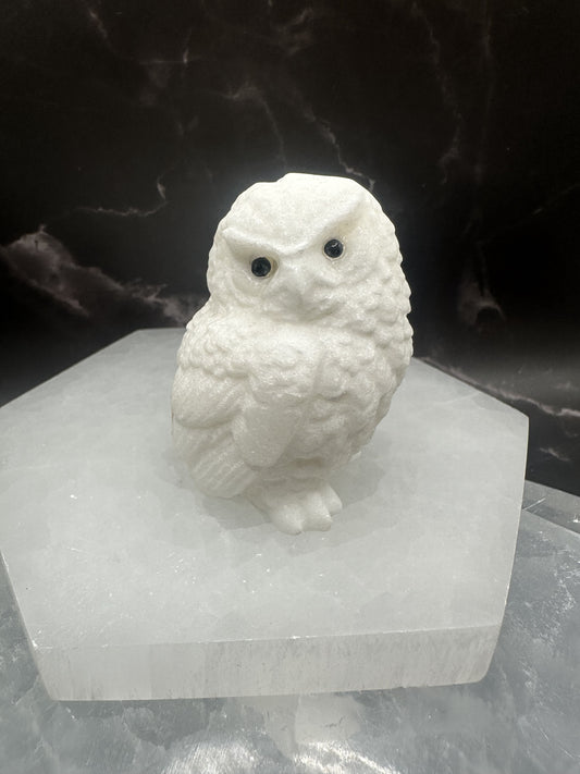 Figurine, Owl, White Jade