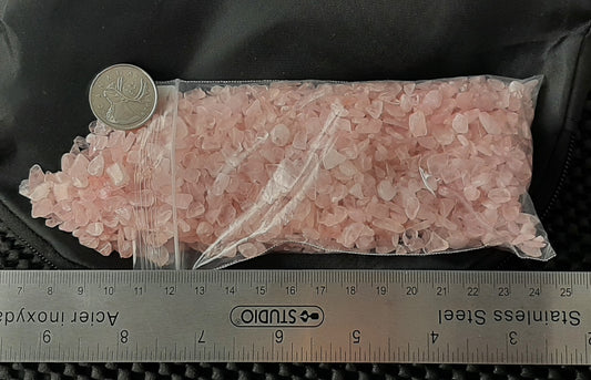 Rose Quartz Tumble Chips 4mm - 7mm by 250g WS Only