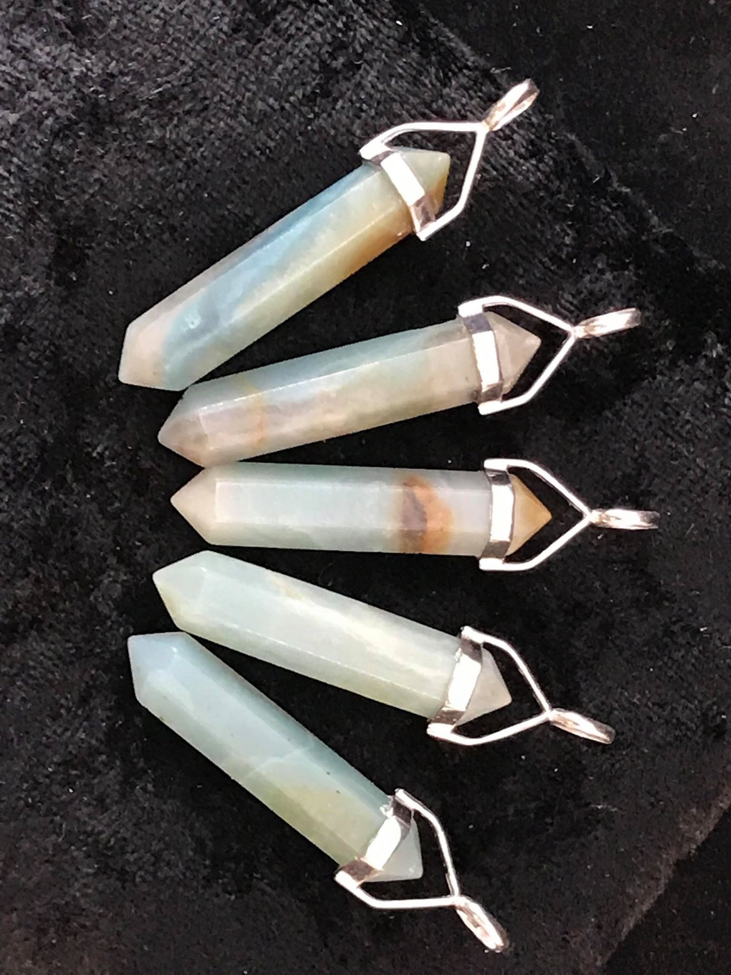 Hexagonal Double Point Pendant, Sterling Silver Setting