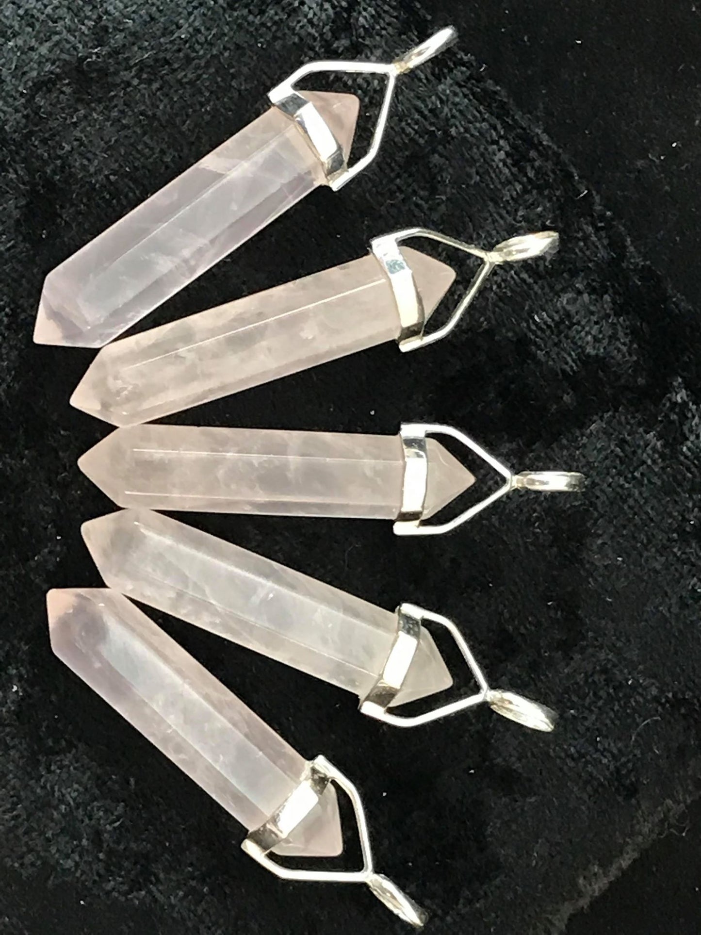 Hexagonal Double Point Pendant, Sterling Silver Setting