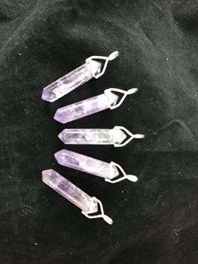 Hexagonal Double Point Pendant, Sterling Silver Setting