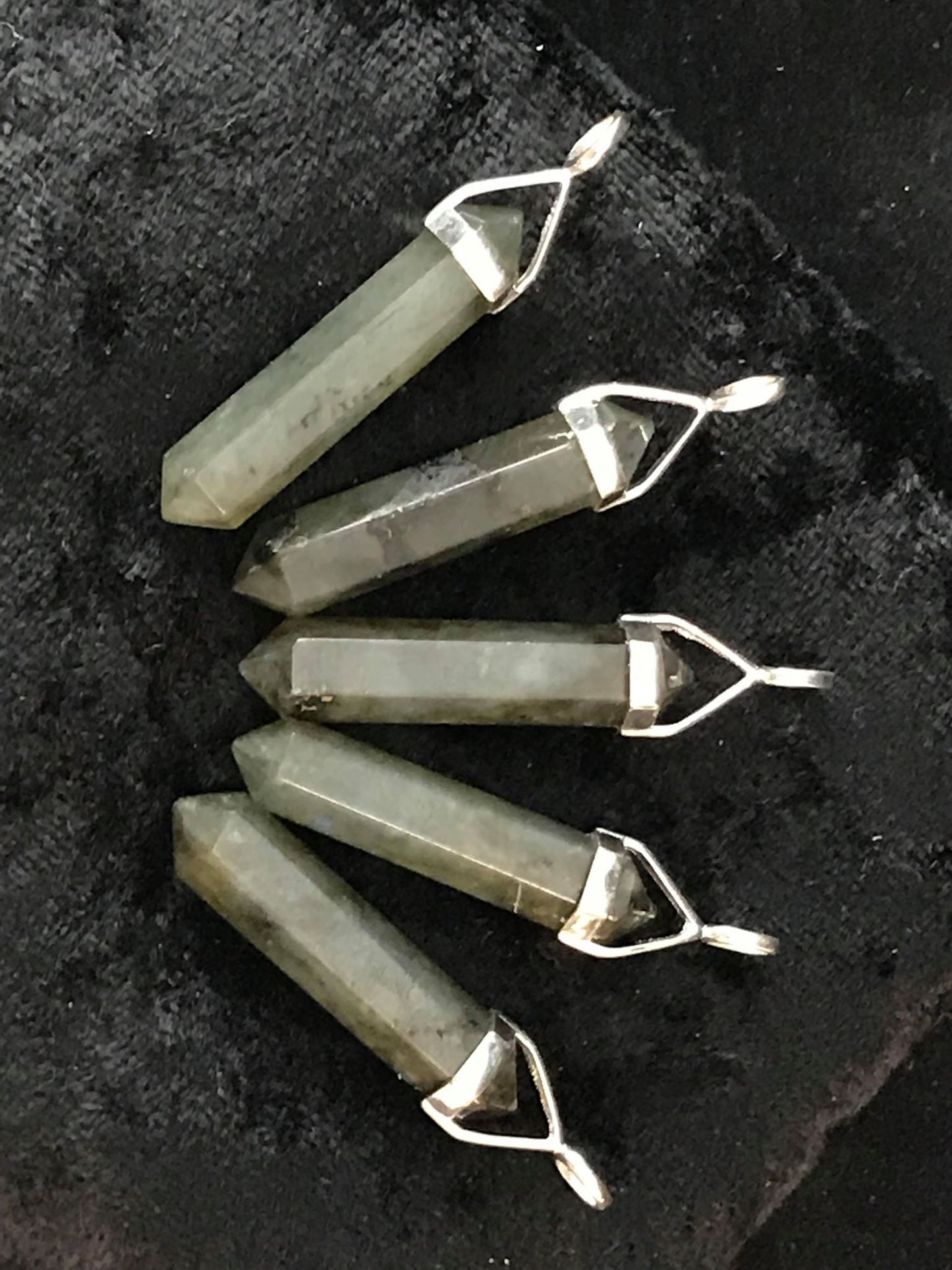 Hexagonal Double Point Pendant, Sterling Silver Setting