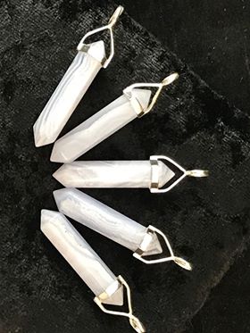Hexagonal Double Point Pendant, Sterling Silver Setting