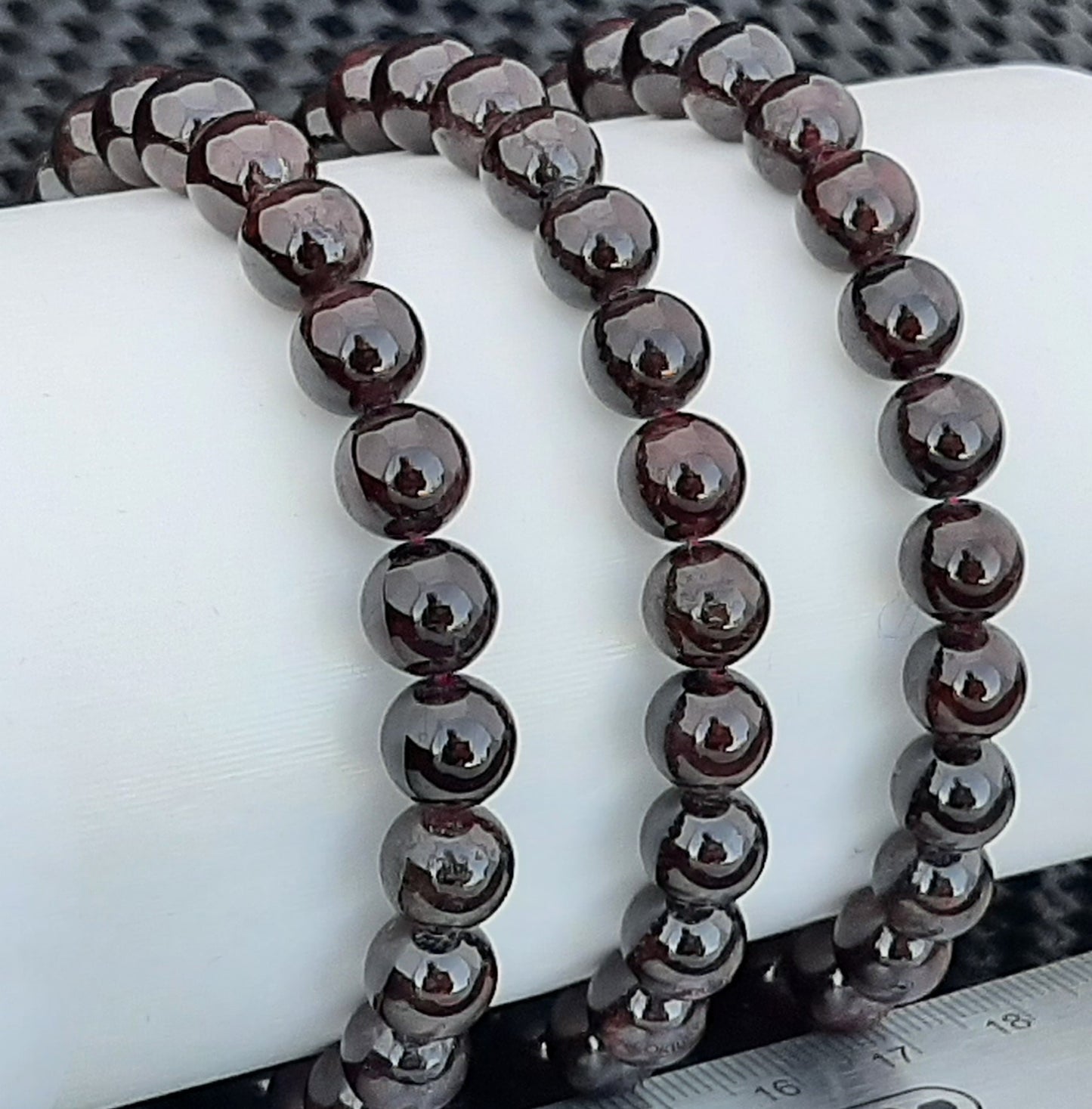 Garnet Round Bracelet, 7-8mm WS