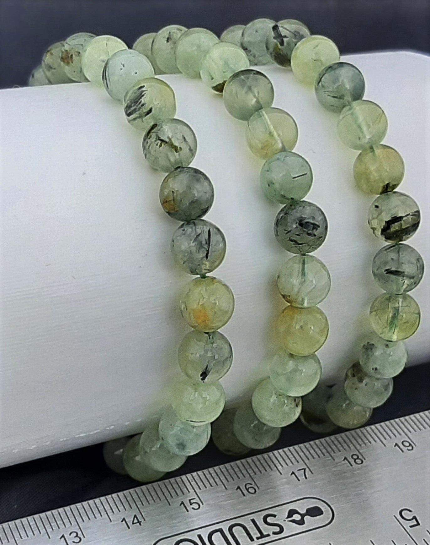 Prehnite Round Bracelet, 8mm WS