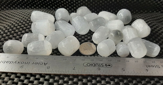 White Selenite Tumble Polished, Small, 30pc