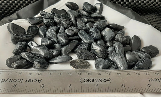 Black Tourmaline Tumble by 500g, Small ~15mm - 25mm