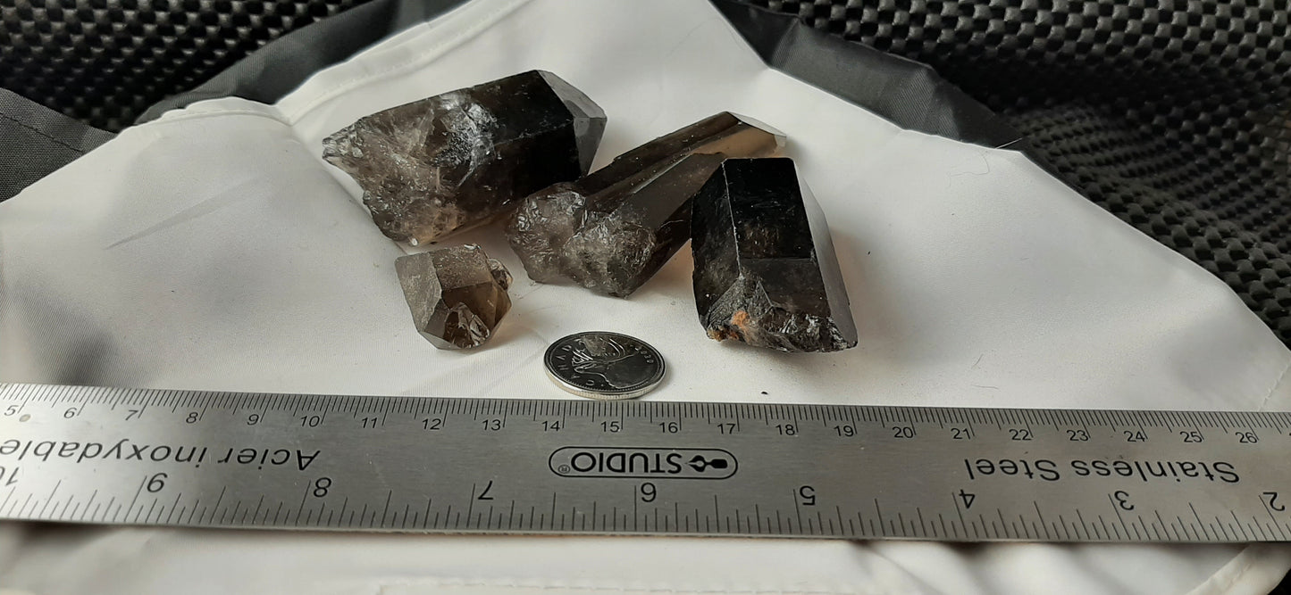 Smoky Quartz Points Raw by 250g, Large ~2"