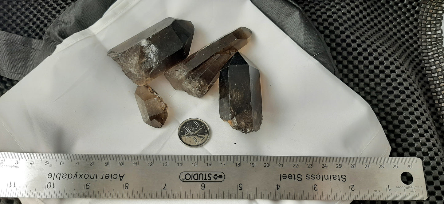 Smoky Quartz Points Raw by 250g, Large ~2"