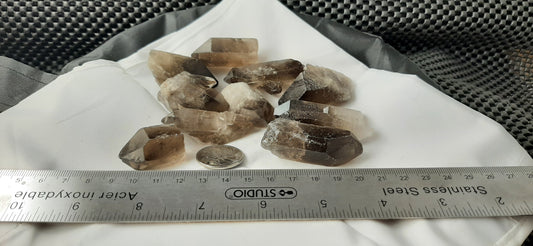 Smoky Quartz Points Raw by 250g, Small Less ~1"