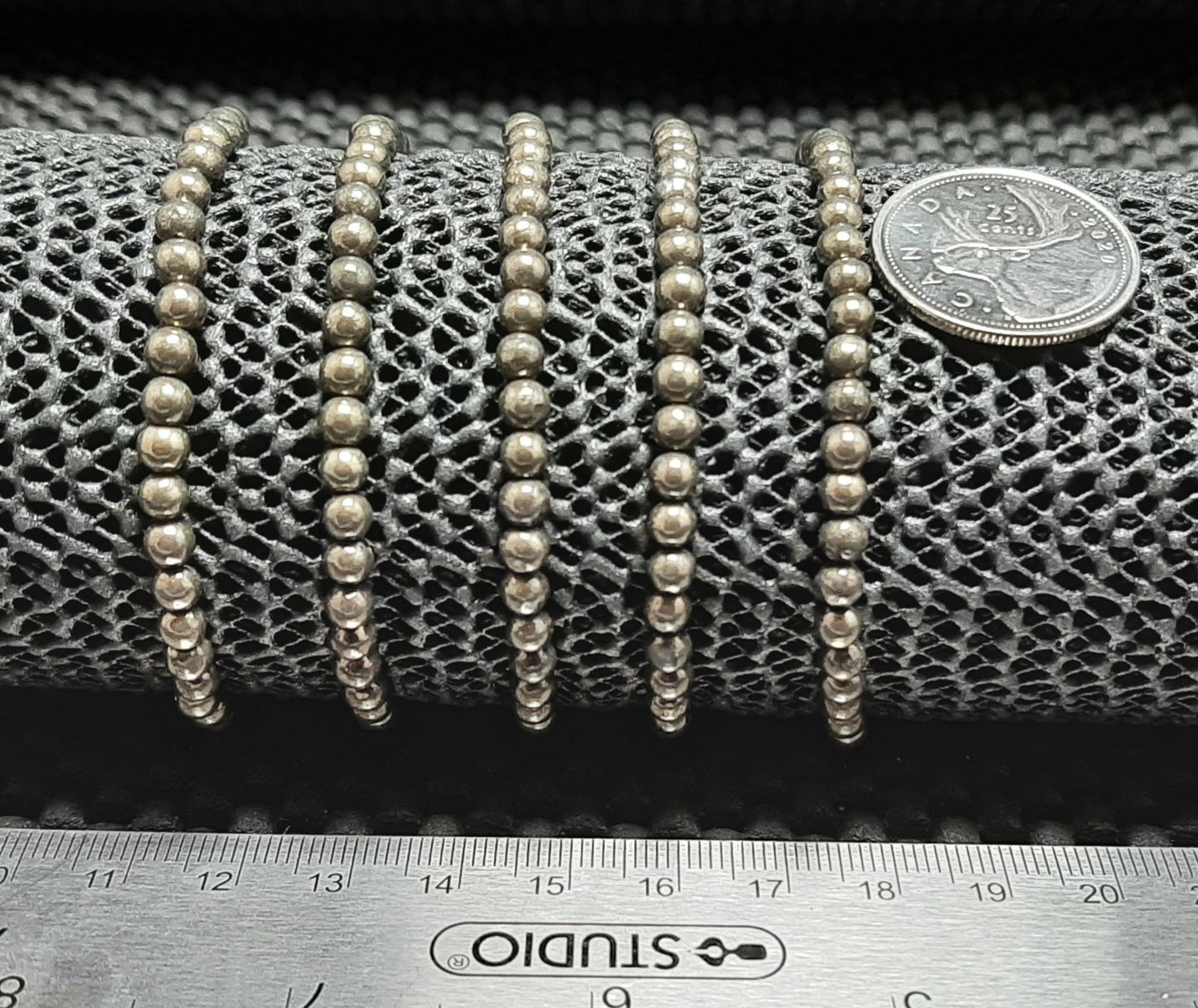 Pyrite Round Bracelet 4mm