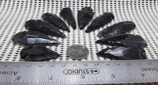 Obsidian Arrow Head, Retail $3ea@10pc pk