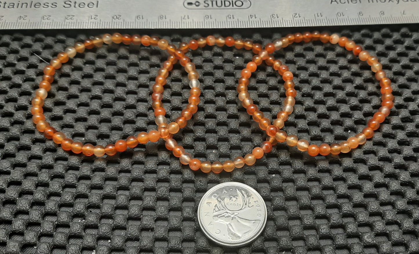 Carnelian Round Bracelet, 4mm RETAIL