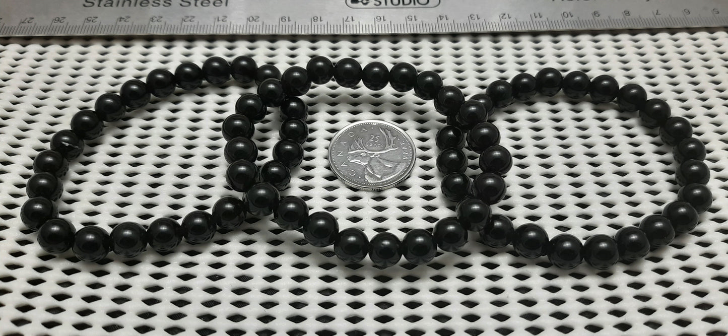 Black Obsidian Round Bracelet, 8mm RETAIL