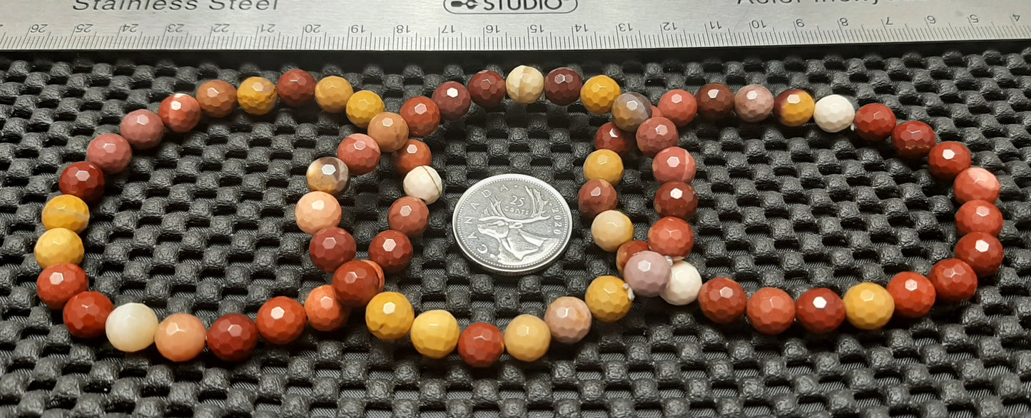 Mookaite Jasper Facetted Round Bracelet, 8mm