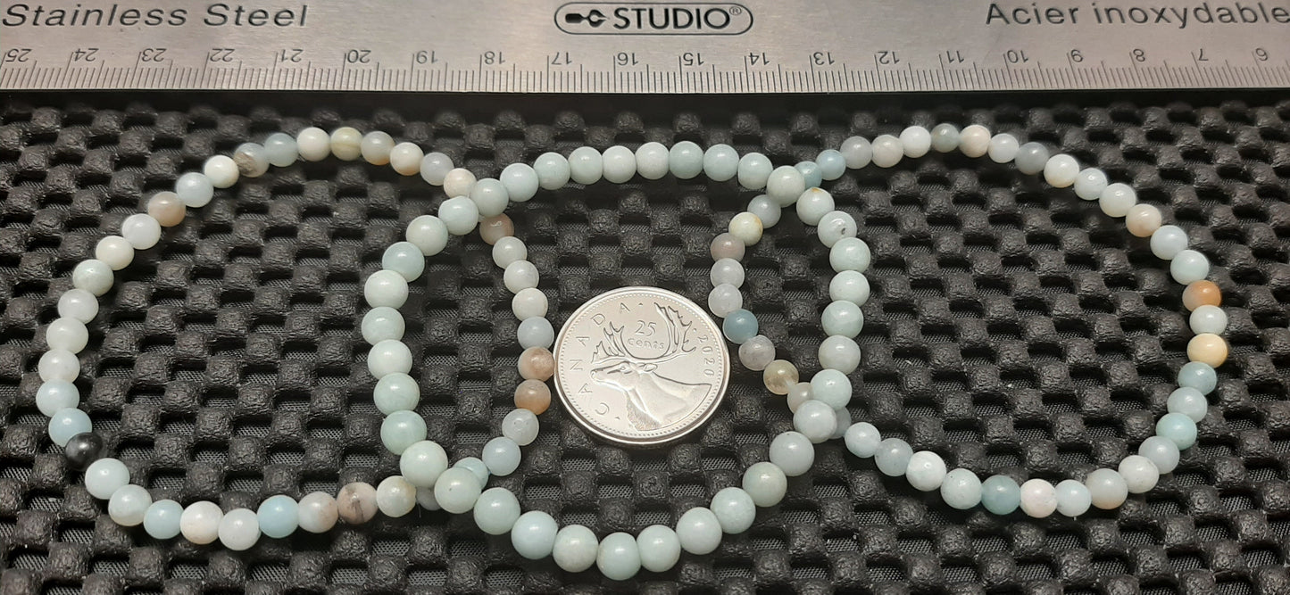 Amazonite Round Bracelet, 4mm RETAIL