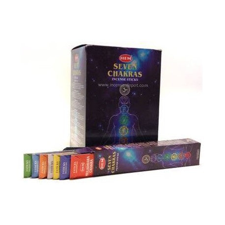 Incense, Stick, 7 Seven Chakra, HEM, 35- 5 of each Chakra