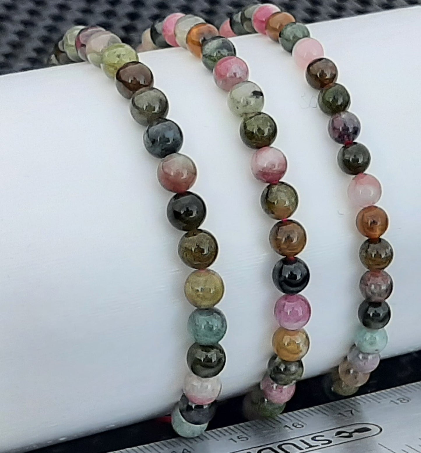 Mix Tourmaline Round Bracelet, 5mm -7mm