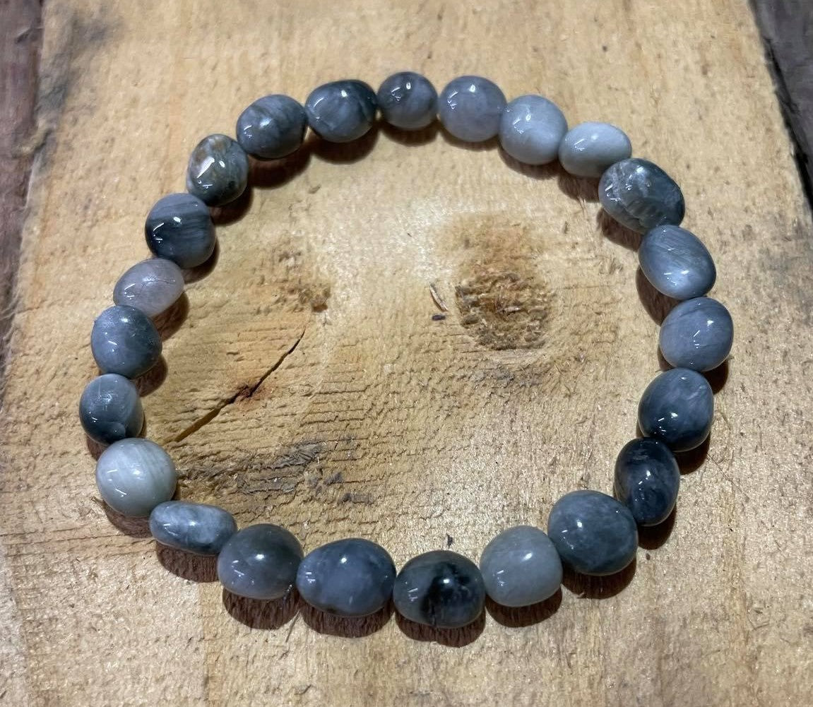 Cats Eye Natural Grey Tumble Bracelet