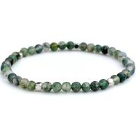 Moss Agate Round Bracelet, 4mm RETAIL