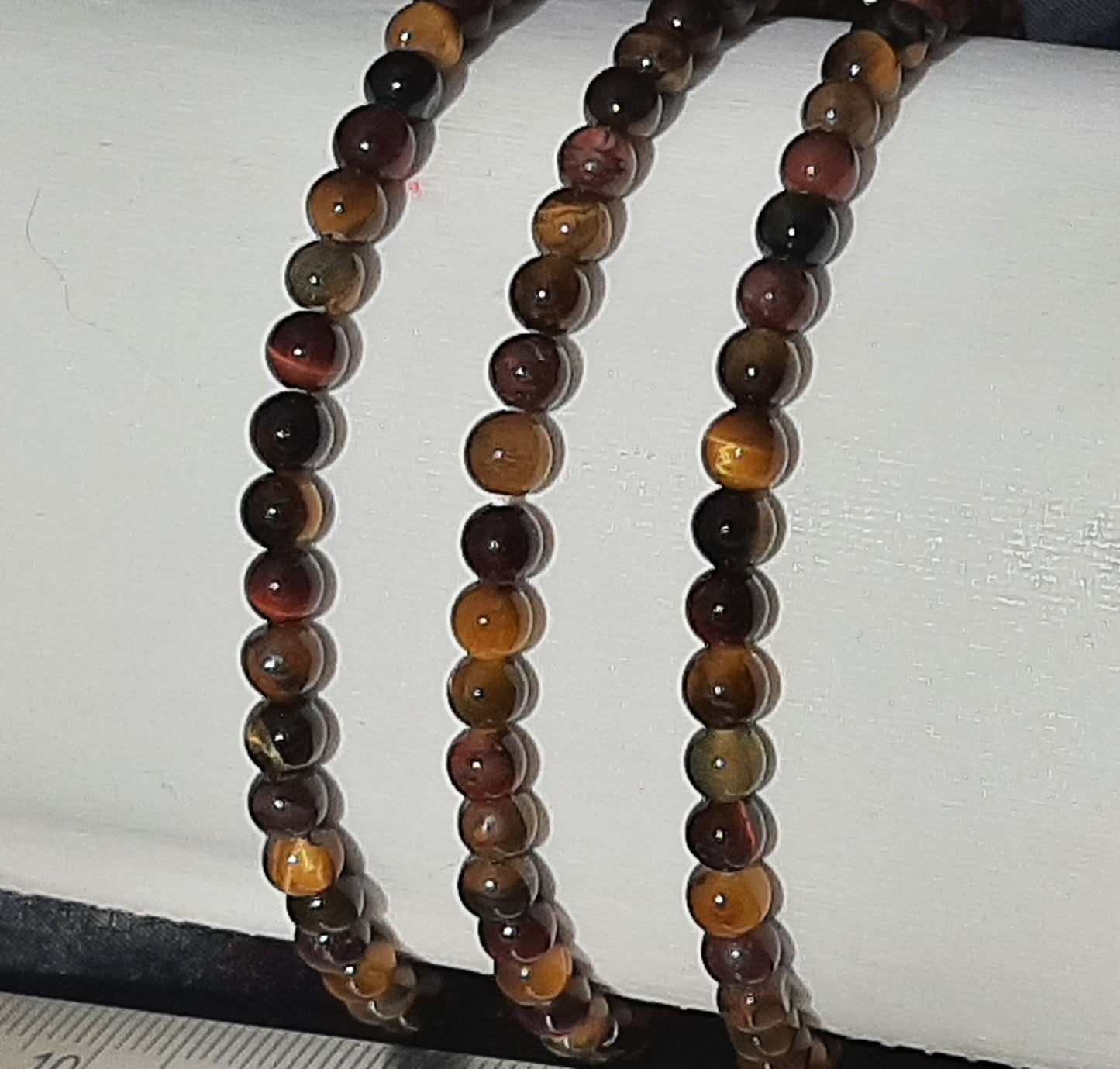 Tricolor Tiger Eye Round Bracelet, 4mm RETAIL