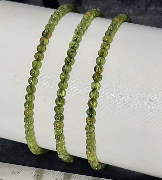 Peridot Round Bracelet, 3mm - 4mm RETAIL