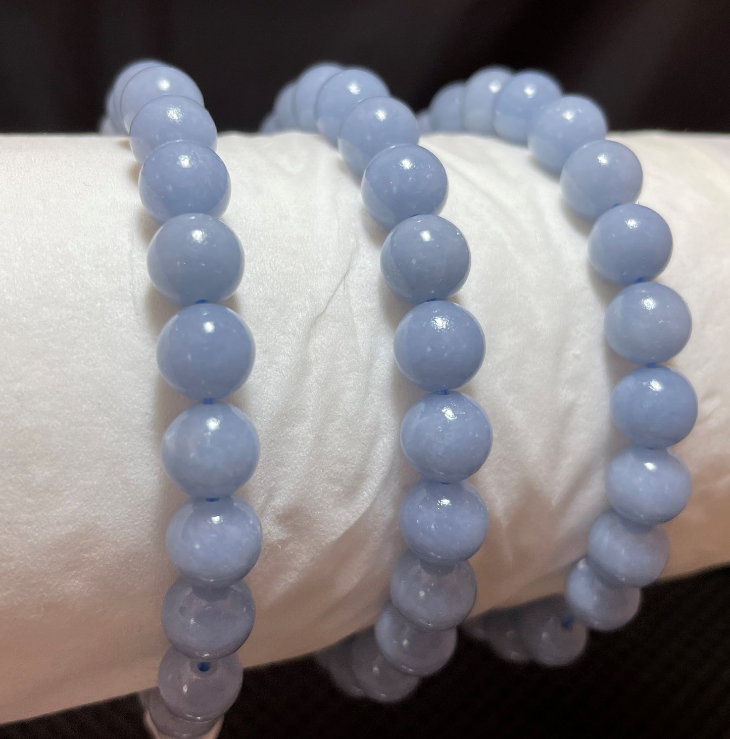 Angelite Round Bracelet, 8mm WS