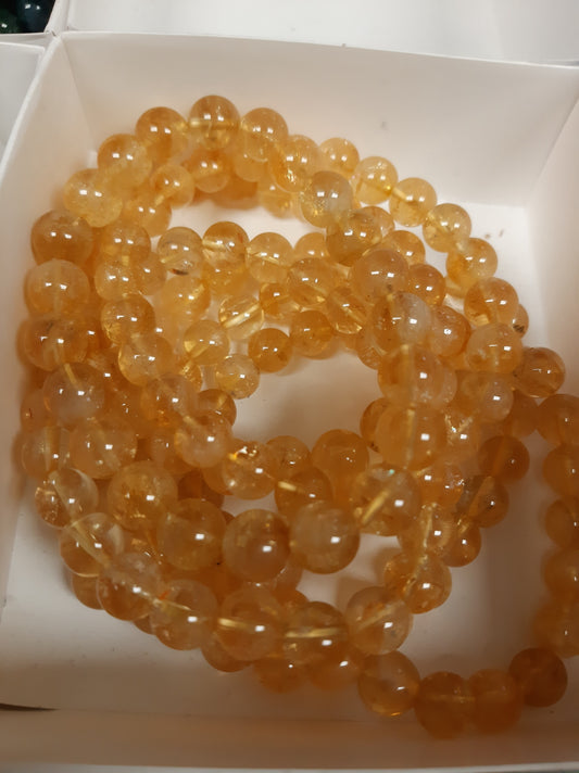 Citrine AAA Round Bracelet, 8mm WS