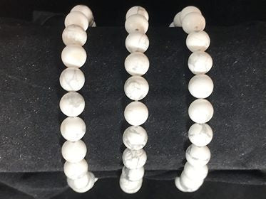 Howlite Round Bracelet, 8mm WS