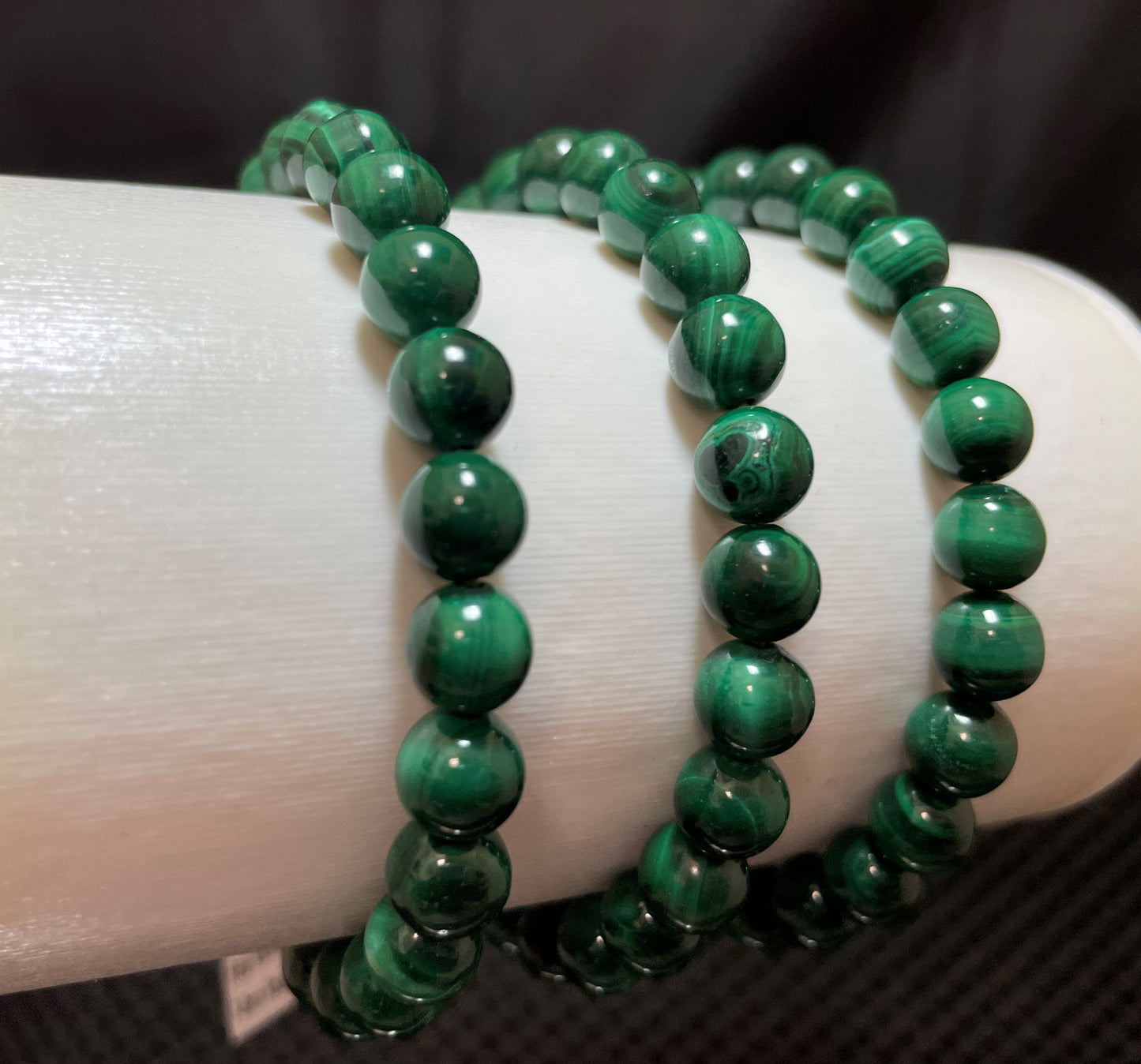 Malachite (Real) Round Bracelet, 7-8mm RETAIL