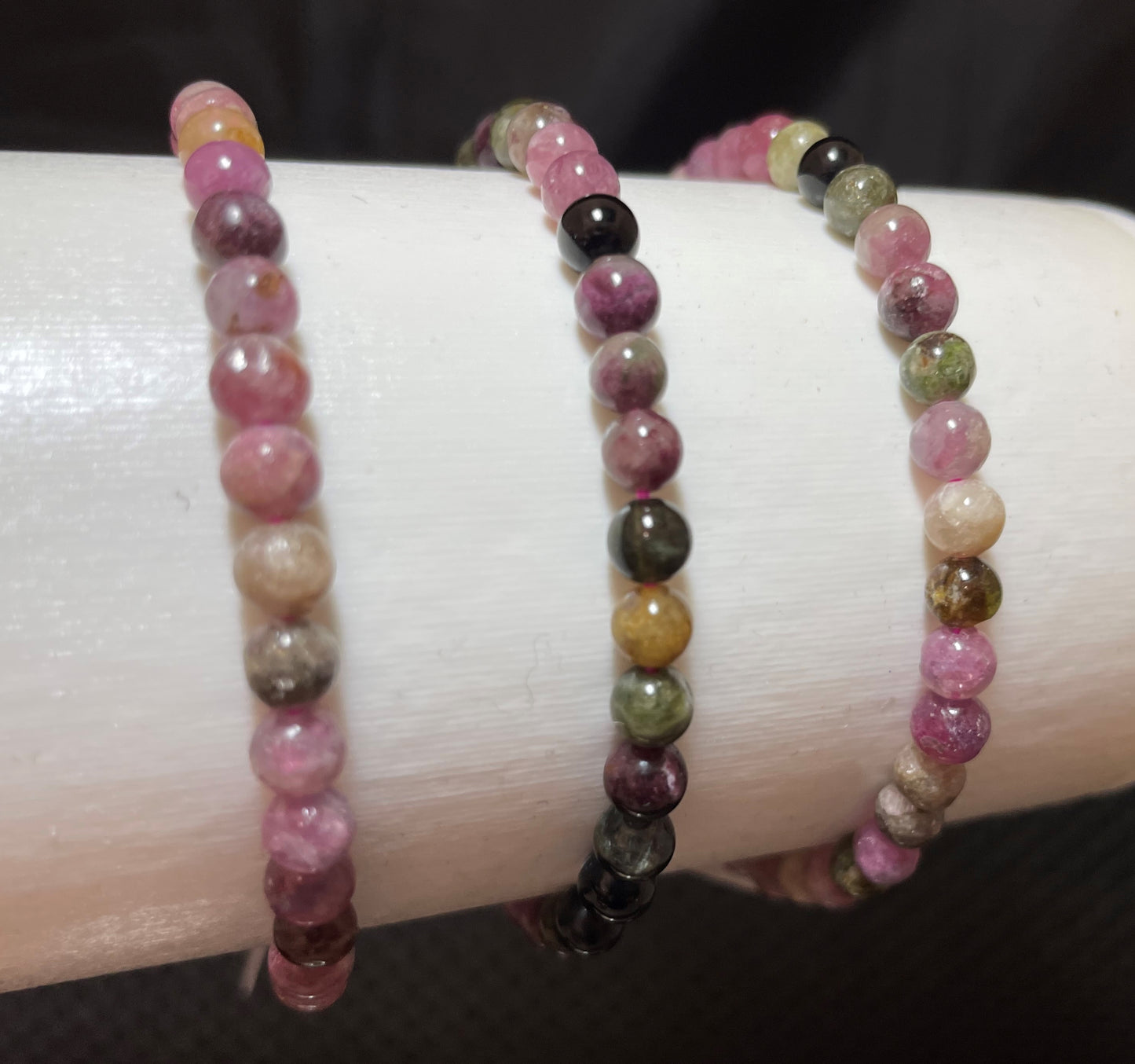 Mix Tourmaline Round Bracelet, 4mm RETAIL