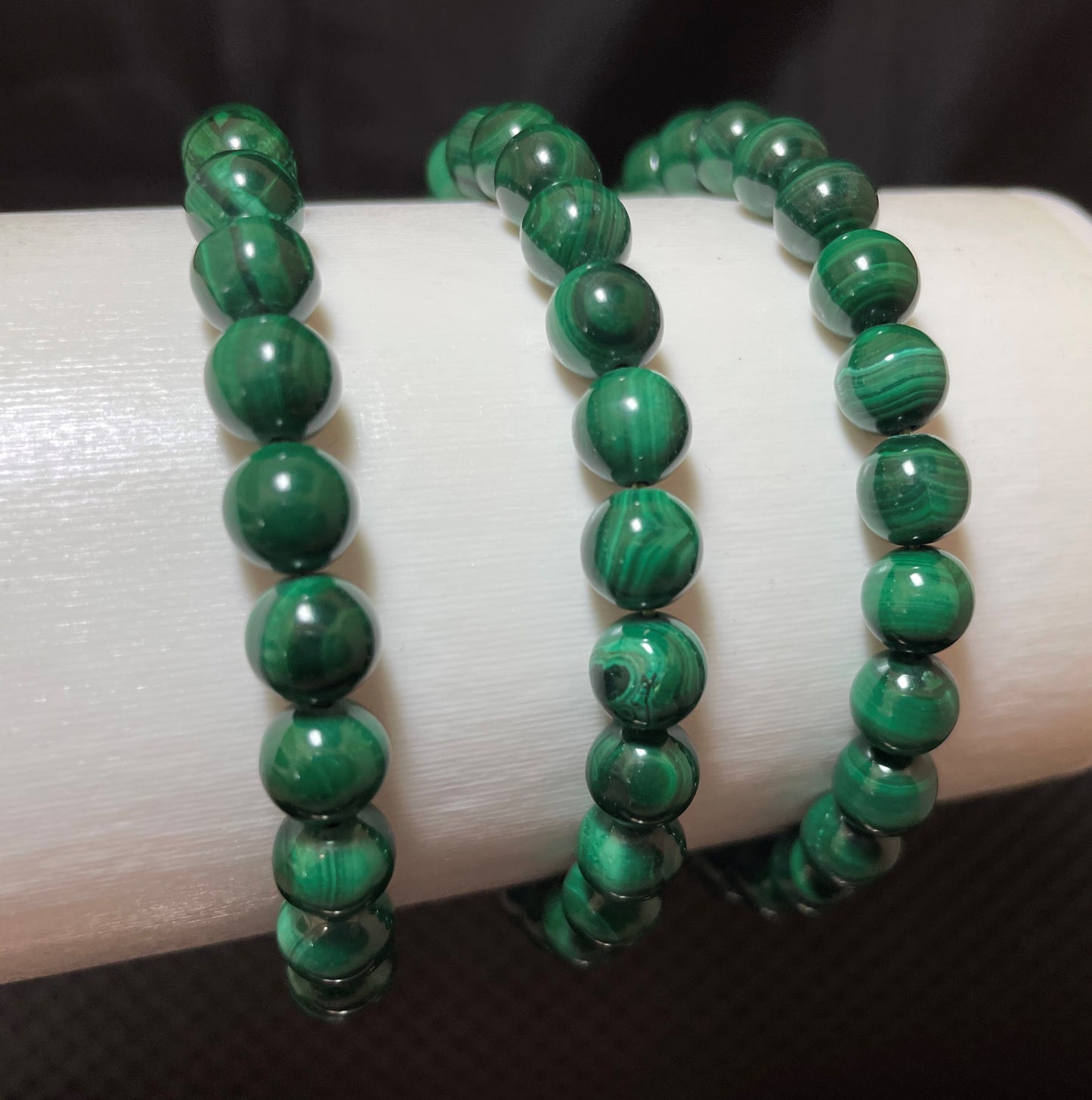 Malachite (Real) Round Bracelet, 7-8mm WS