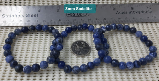 Sodalite Round Bracelet, 8mm WS