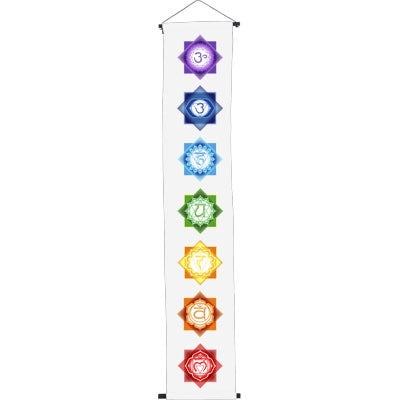 Banner, White Chakra, 12" x 60"