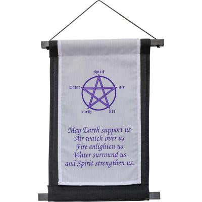 Banner, White 5 Elements Prayer, Small, 11" x 16"