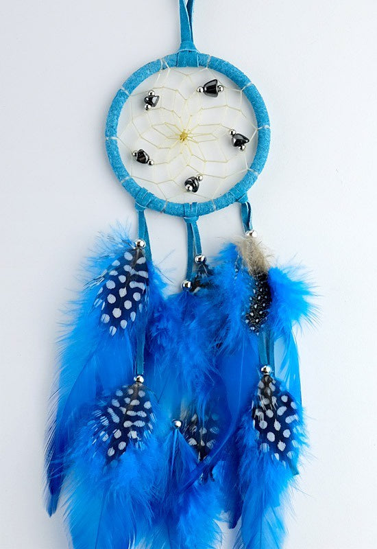 Dreamcatcher, 2.5", Turquoise with Semi-Precious Crystals